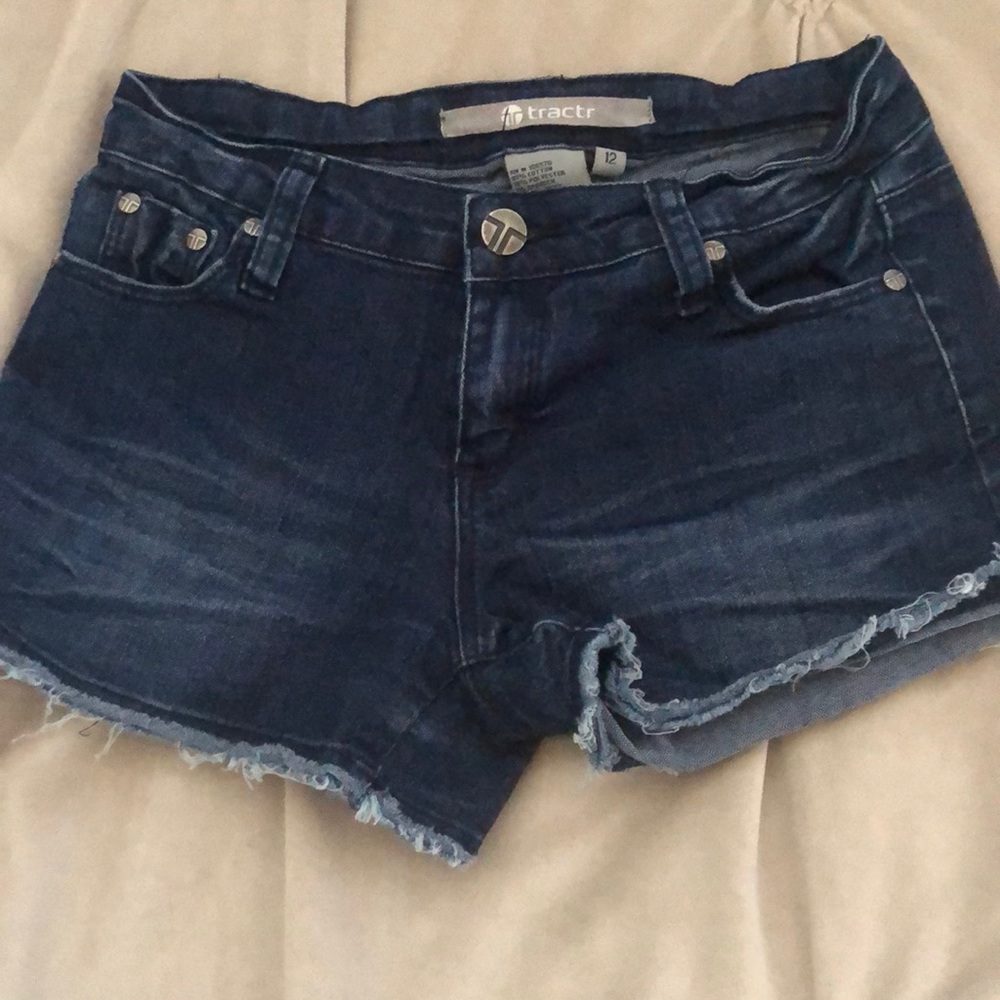 dark wash jean shorts